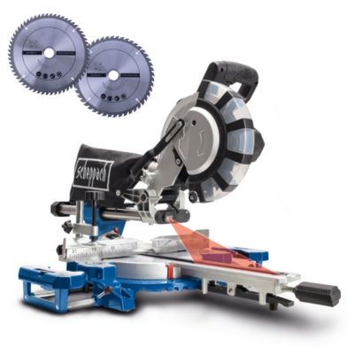 Scie à onglet radiale HM254SPX Scheppach - 2200W - lame 254 mm - coupe max 340x90mm - laser - 2 lames 48 et 60 dents