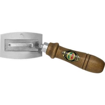 Scie à placage Kirschen 4200000, lame coudée 75 mm dentelée des deux côtés, manche en bois