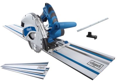 Scie plongeante PL55 Scheppach - 230V - 1200W - Profondeur de coupe 55 mm - Inclinaison de 0 à 45degré- 2 rails de guidage inclus