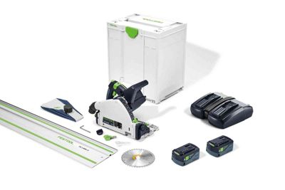Scie plongeante sans fil TSC 55 5,0 KEBI-Plus/XL-FS FESTOOL avec 2 batteries 18V 5,0Ah chargeur double systainer 577391