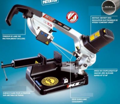 Scie à ruban métal NG120XL - coupe max 120 mm - moteur 1300 W - ruban 13x1440 mm