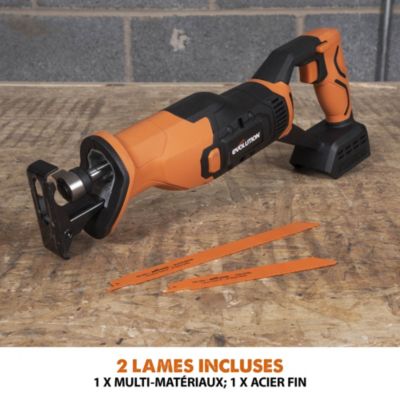 Scie Alternative Evolution R150RCP-Li – Multi-matériaux, 850W, Poignée Rotative 180°, Inclut 2 Lames, Coupe Rapide & Précise