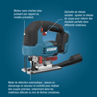 Scie sauteuse sans fil Erbauer Ext ERI1087JSW 18V ( sans batterie)