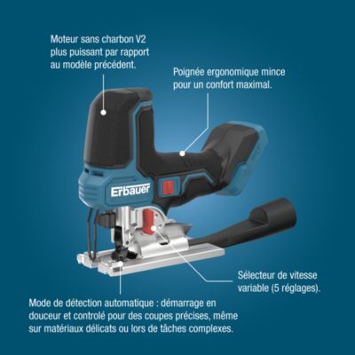 Scie sauteuse sans fil Erbauer Ext ERI1088JSW 18V ( sans batterie)