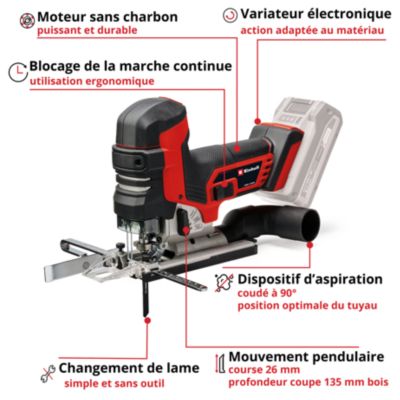 Scie sauteuse sans fil pendulaire Einhell TP-JST 18/135Li BL Solo 18V (sans batterie)