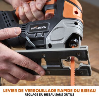 Scie sauteuse sans fil sans batterie 18 V - pendulaire (4 niveaux) - vitesse 0-2300 tr/min - Evolution R90JGS-LI