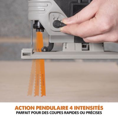 Scie sauteuse sans fil sans batterie 18 V - pendulaire (4 niveaux) - vitesse 0-2300 tr/min - Evolution R90JGS-LI