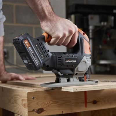 Scie sauteuse sans fil sans batterie 18 V - pendulaire (4 niveaux) - vitesse 0-2300 tr/min - Evolution R90JGS-LI