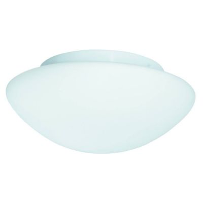 Searchlight Bathroom Flush - Plafonnier de salle de bain à 1 lumière rond blanc avec verre opale IP44, E27