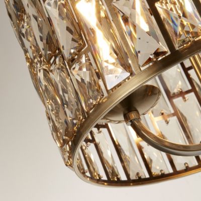 Searchlight Bijou Luminaire suspendu à 3 lumières, laiton antique, verre à champagne