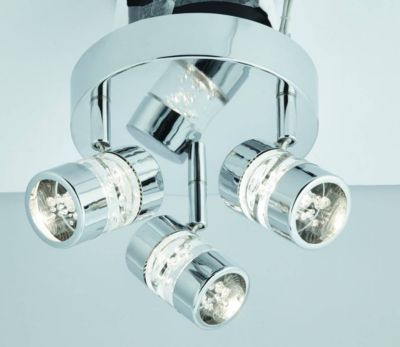 Searchlight Bubbles - Projecteur de plafond de salle de bains à 3 ampoules LED Chrome, effet bulle IP44