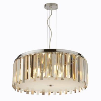 Searchlight Clarissa - Suspension à 5 ampoules au fini chrome, gouttes de prisme en cristal, E14