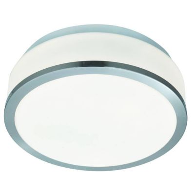 Searchlight Discs - Plafonnier encastré à 2 ampoules au fini argent satiné IP44, E27
