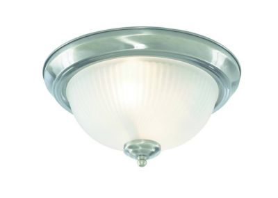 Searchlight Flush - Plafonnier encastré à 2 ampoules au fini argent satiné IP44, E14