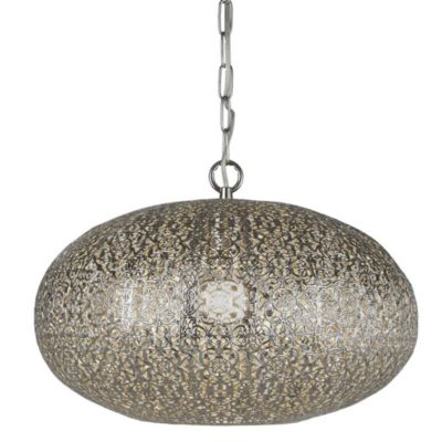Searchlight Fretwork Suspension à 1 lumière, nickel brillant