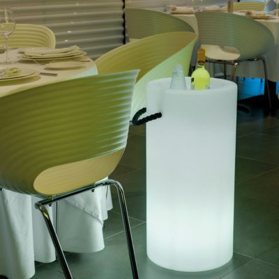 Seau à champagne lumineux LED solaire IP65 1W couleur blanc et RGB variable H.70cm Newgarden