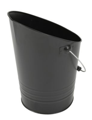 Seau à granulés vintage en acier noir avec anse Ø27 x H.40 cm, Dixneuf Bucky
