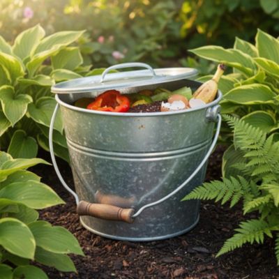 Seau avec couvercle pour cendres granulés ou compost