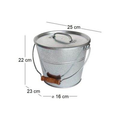 Seau avec couvercle pour cendres granulés ou compost