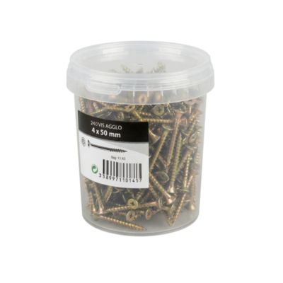 Seau de 240 vis universelles aggloméré tête fraisée Diall Ø5 x 60 mm