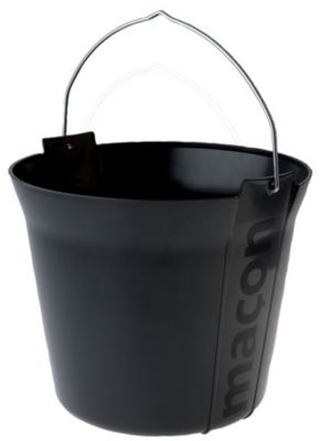 Seau De Maçon Gradué Mondelin 11 Litres - Jaune Fluorescent - Polyéthylène Léger Et Solide - Fabriqué En France