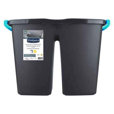 Seau double compartiment gris Starwax 14L