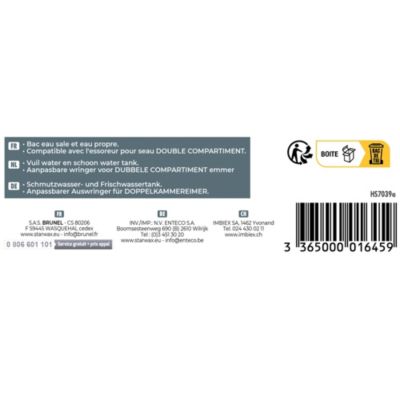 Seau double compartiment gris Starwax 14L