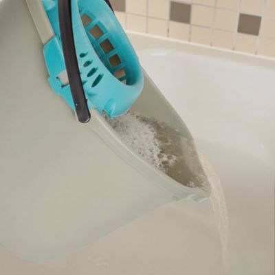 Seau et essoreuse de torsion GoodHome gris clair 14L