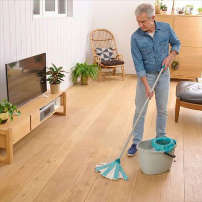 Seau et essoreuse de torsion GoodHome gris clair 14L