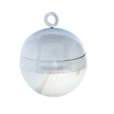 Seau à Glace Sphérique Vintage QUIST - Années 60-70 - Plastique Argenté - UK