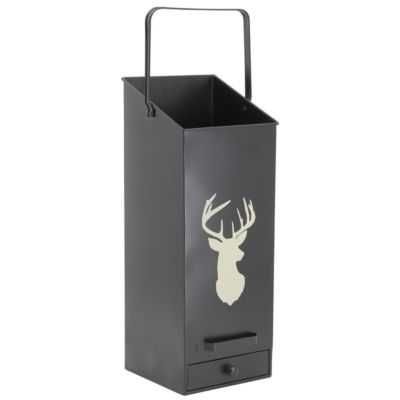 Seau à pellets en métal - Métal noir Cerf