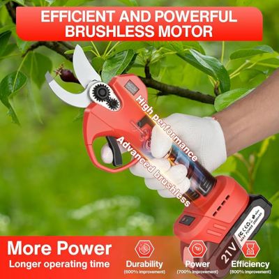 Secateur Electrique Sans Fil : Sécateurs Et Ciseaux Électrique Avec 2 Batteries 21V/2Ah Sécateur