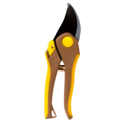 Sécateur en acier carbonne et plastique jaune
