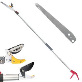 Secateur FISHTEC Télescopique : 1,37 à 2,2 m + Scie Arboricole