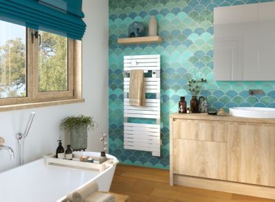 Sèche serviette électrique Sauter Asama II blanc + soufflerie 1500W