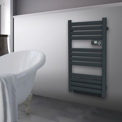 Sèche-serviettes avec soufflerie Mestia gris 500W + soufflerie 1000W