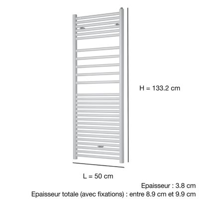 Sèche-serviettes eau chaude en acier Acova Angora blanc 615W