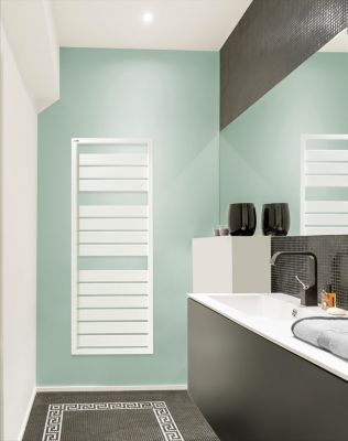 Sèche-serviettes eau chaude en acier Acova Astrakan blanc 608W