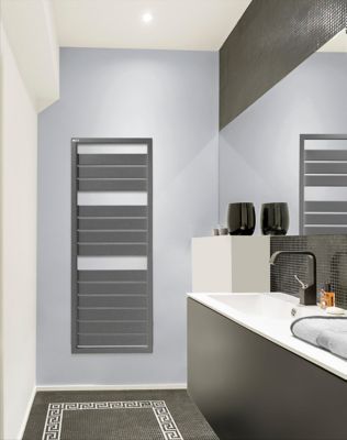 Sèche-serviettes eau chaude en acier Acova Astrakan grey aluminium 608W