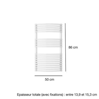 Sèche-serviettes eau chaude en acier Acova Nankin blanc 462W