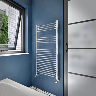 Sèche-serviettes eau chaude en acier Flomasta argent 415W