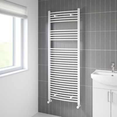 Sèche-serviettes eau chaude en acier galbé Flomasta blanc 816W