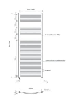 Sèche-serviettes eau chaude en acier galbé Flomasta blanc 816W