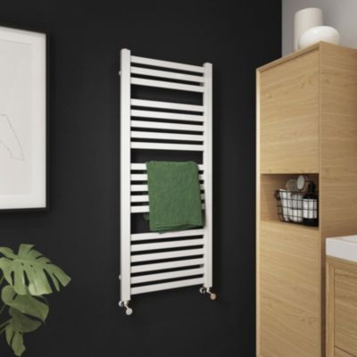 Sèche-serviettes eau chaude en acier GoodHome Aspley blanc 485W