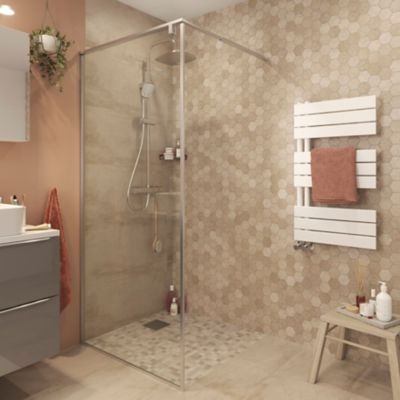 Sèche-serviettes eau chaude en acier GoodHome Boxwood blanc 379W