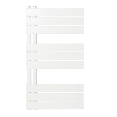 Sèche-serviettes eau chaude en acier GoodHome Boxwood blanc 379W