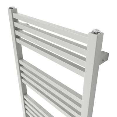 Sèche-serviettes eau chaude en acier GoodHome Duala gris 24 barres - 518 W