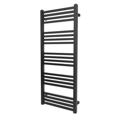 Sèche-serviettes eau chaude en acier GoodHome Duala noir 20 barres - 438 W