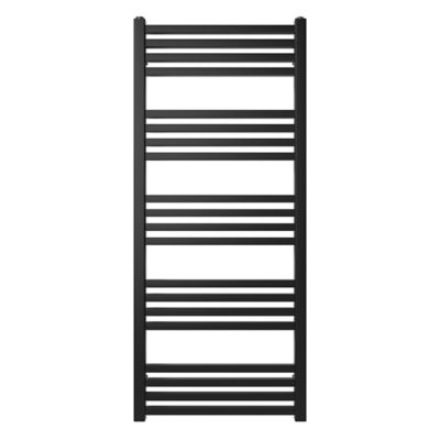 Sèche-serviettes eau chaude en acier GoodHome Duala noir 20 barres - 438 W
