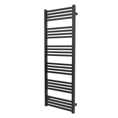 Sèche-serviettes eau chaude en acier GoodHome Duala noir 24 barres - 518 W